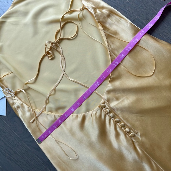 Reformation Jeany Silk Dress Yellow Sunshine Maxi Halter - XL - with tags - Picture 13 of 15